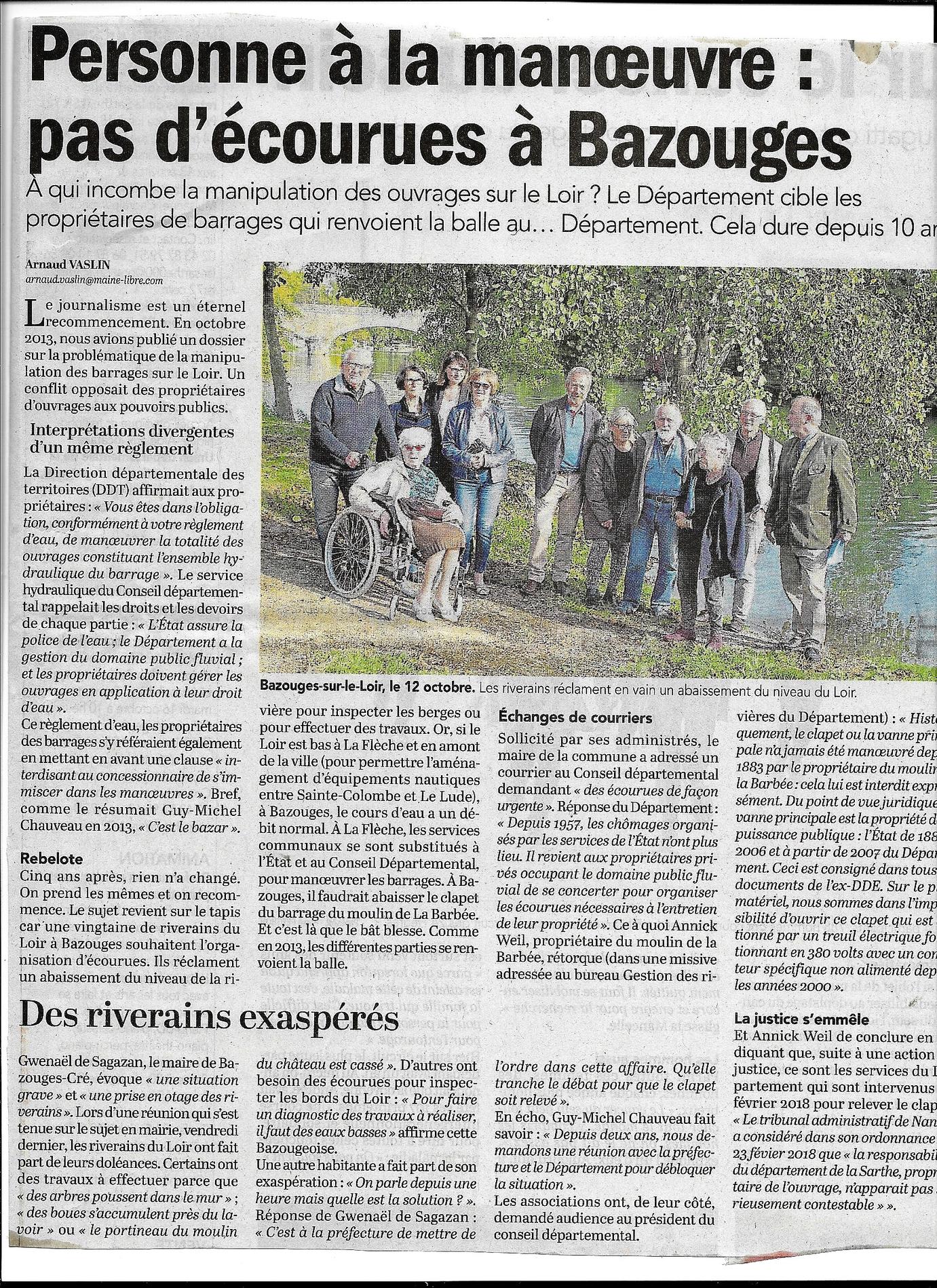 article Le Maine Libre, 15.10.2018
