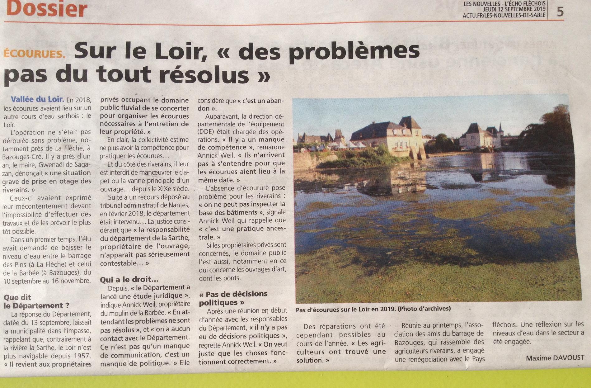 article les nouvelles - écourues Loir